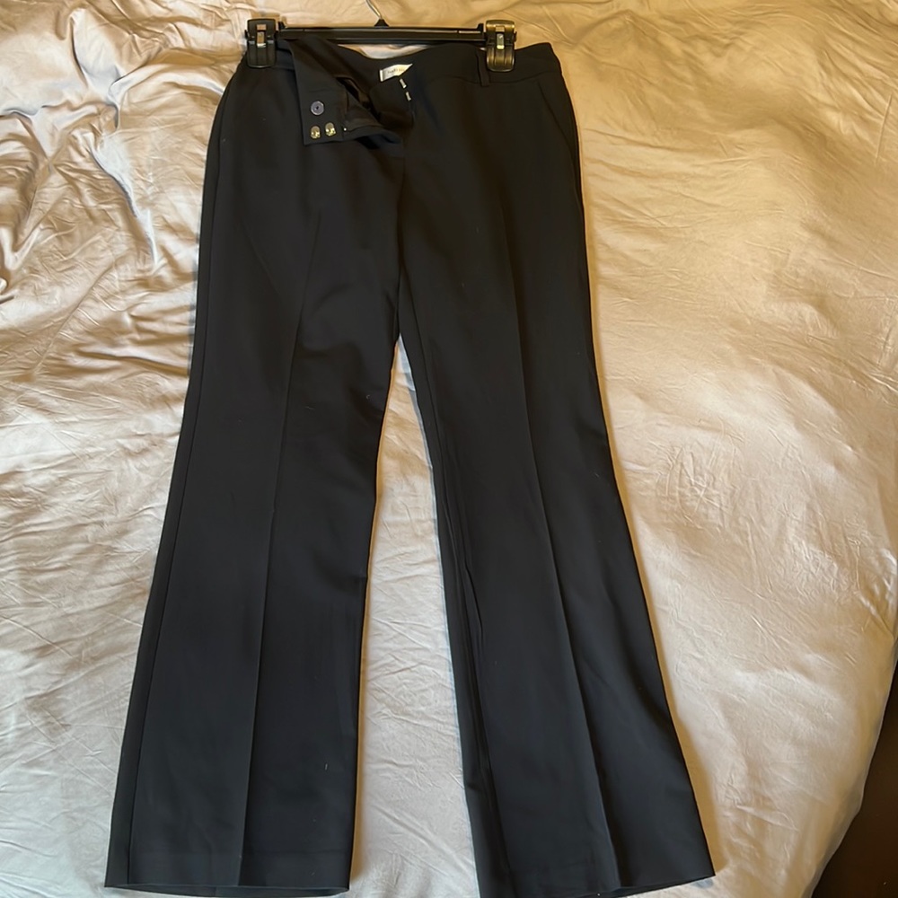 Black, wide leg, high waste trousers
